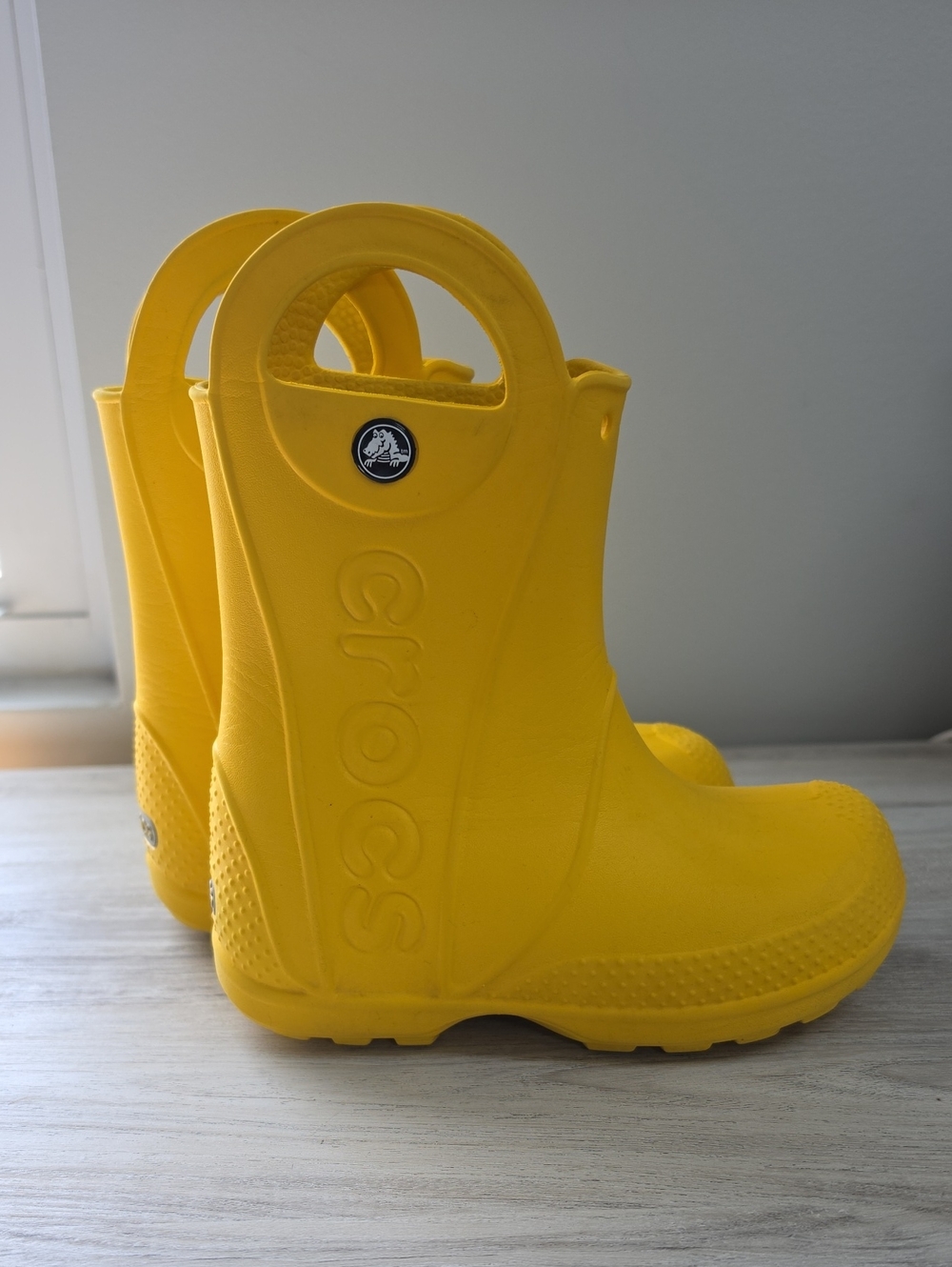 CROCS Kids Yellow Waterproof Handle Rain Boots